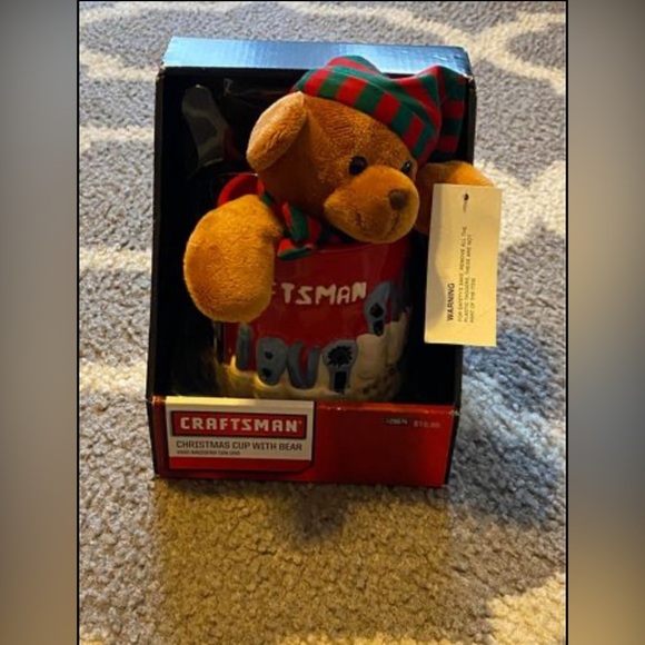 Craftsman Christmas cup with bear - Picture 1 of 2